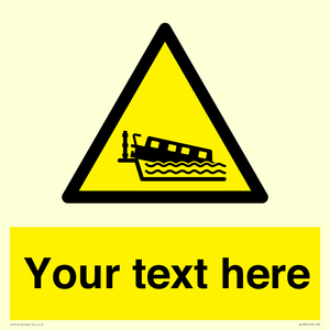 Custom warning grounding narrow boat on lock cill